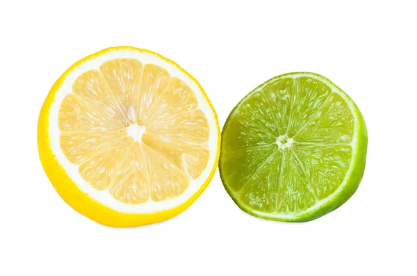 Halvorna av citron och lime frukter — Stockfoto