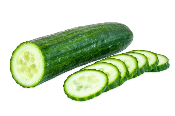 Cut cucumber on white background — Stock Photo, Image