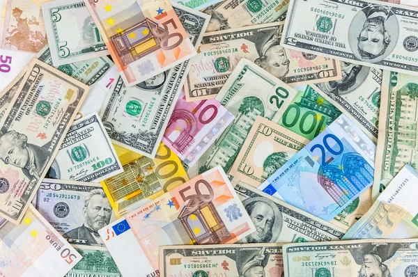 Dollar et euro backgound — Photo
