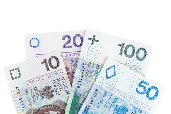 Satz neuer polnischer Zloty-Banknoten — Stockfoto