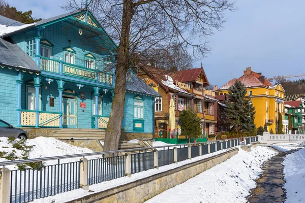 Krynica Zdroj Poland January 2020 Winter View Historic Buildings Dietls — Stock Photo, Image