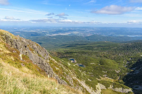 Veduta Sniezne Stawki Nelle Montagne Giganti Polacche Piccoli Laghi Piedi — Foto Stock