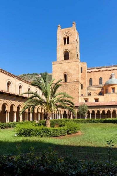 Tower Benedictine Cloister Monreale Abbey Palermo Italy — Stock Photo, Image