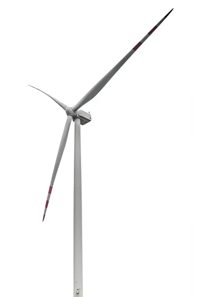 Wind Turbine Isolated White Background Clipping Path — Stock Photo, Image