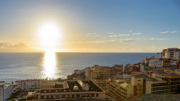 Uitzicht Puerto Santiago Stad Tenerife Met Gommera Island Achtergrond Bij — Stockfoto