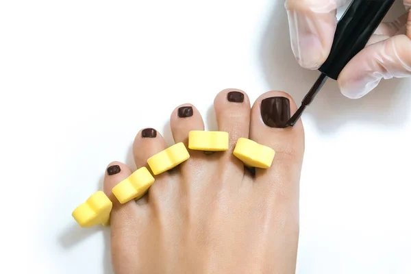 Nail Polish Feet Pedicure Shellac Coating — Stock Photo, Image