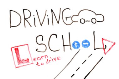 Okul karatahtası, eğitim ve yaratıcılık kompozisyonu 