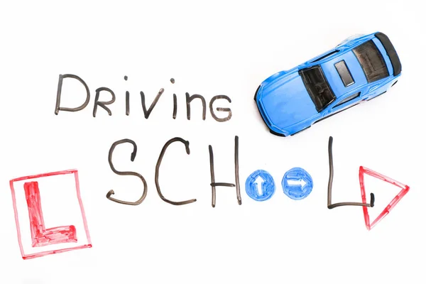 Driving School Chalkboard Educational Creative Composition — Stockfoto