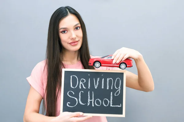 Pomysł Koncepcja Szkoły Jazdy Kierowca Uczeń Zdał Egzamin Prawo Jazdy — Zdjęcie stockowe
