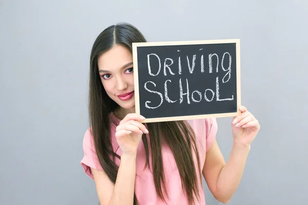 Pomysł Koncepcja Szkoły Jazdy Kierowca Uczeń Zdał Egzamin Prawo Jazdy — Zdjęcie stockowe