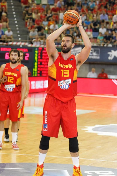 Μια Coruna Ισπανία Marc Gasol Σουτ Για Καλάθι Κατά Διάρκεια — Φωτογραφία Αρχείου