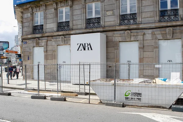 Coruña España Tienda Zara Remodelación Centro Coruna Mayo 2021 — Foto de Stock