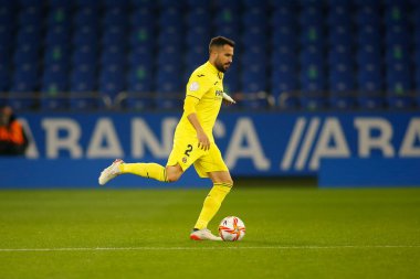 30 Kasım 2021 'de Riazor Stadyumu' nda Victoria CF ve Villarreal arasında oynanan İspanya Kral Kupası 'nın futbol maçı sırasında bir Coruna-Spaina.Mario Gaspar başladı.