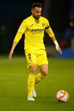 30 Kasım 2021 'de Riazor Stadyumu' nda Victoria CF ve Villarreal arasında oynanan İspanya Kral Kupası 'nın futbol maçı sırasında bir Coruna-Spaina.Mario Gaspar başladı.