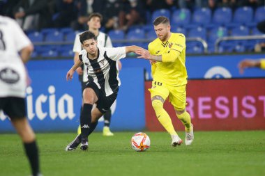 30 Kasım 2021 'de Riazor Stadyumu' nda Victoria CF ile Villarreal arasında oynanan İspanya Kral Kupası maçında bir Coruna-Spain.Alberto Moreno maç yapıyor.