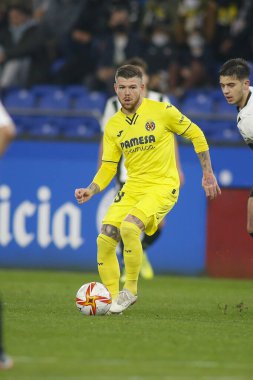 30 Kasım 2021 'de Riazor Stadyumu' nda Victoria CF ile Villarreal arasında oynanan İspanya Kral Kupası maçında bir Coruna-Spain.Alberto Moreno maç yapıyor.