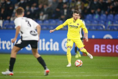30 Kasım 2021 'de Riazor Stadyumu' nda Victoria CF ile Villarreal arasında oynanan İspanya Kral Kupası maçında bir Coruna-Spain.Alberto Moreno maç yapıyor.