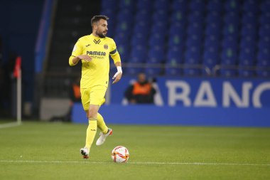 30 Kasım 2021 'de Riazor Stadyumu' nda Victoria CF ve Villarreal arasında oynanan İspanya Kral Kupası 'nın futbol maçı sırasında bir Coruna-Spaina.Mario Gaspar başladı.