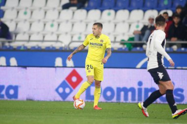 30 Kasım 2021 'de Riazor Stadyumu' nda Victoria CF ile Villarreal arasında oynanan İspanya Kral Kupası maçında bir Coruna-Spain.Ruben Pena maç yapıyor.