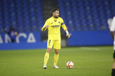 30 Kasım 2021 'de Riazor Stadyumu' nda Victoria CF ve Villarreal arasında oynanan İspanya Kral Kupası 'nın futbol maçı sırasında bir Coruna-Spaina.Mario Gaspar başladı.