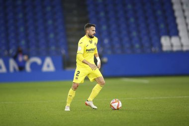 30 Kasım 2021 'de Riazor Stadyumu' nda Victoria CF ve Villarreal arasında oynanan İspanya Kral Kupası 'nın futbol maçı sırasında bir Coruna-Spaina.Mario Gaspar başladı.