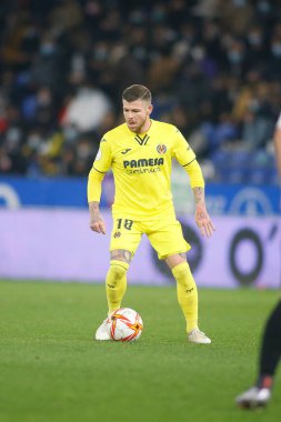 30 Kasım 2021 'de Riazor Stadyumu' nda Victoria CF ile Villarreal arasında oynanan İspanya Kral Kupası maçında bir Coruna-Spaina.Moreno maç yapıyor.