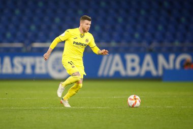 30 Kasım 2021 'de Riazor Stadyumu' nda Victoria CF ile Villarreal arasında oynanan İspanya Kral Kupası maçında bir Coruna-Spaina.Moreno maç yapıyor.