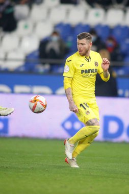 30 Kasım 2021 'de Riazor Stadyumu' nda Victoria CF ile Villarreal arasında oynanan İspanya Kral Kupası maçında bir Coruna-Spaina.Moreno maç yapıyor.
