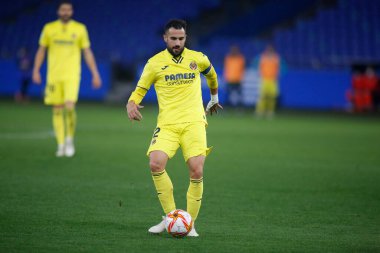 30 Kasım 2021 'de Riazor Stadyumu' nda Victoria CF ve Villarreal arasında oynanan İspanya Kral Kupası 'nın futbol maçı sırasında bir Coruna-Spaina.Mario Gaspar başladı.