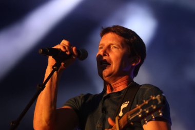 CORUNA, SPAIN - AUGUST 1, 2022: James Blunt, performs live in concert at Maria Pita square, on August 1, 2022, in A Coruna, Spain.