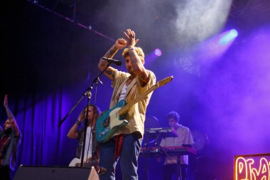 A CORUNA -SPAIN AUGUST 3: Dani Fernandez (singer) performs in concert at the Maria Pita parties on August 03, 2022 in A Coruna, Spain.
