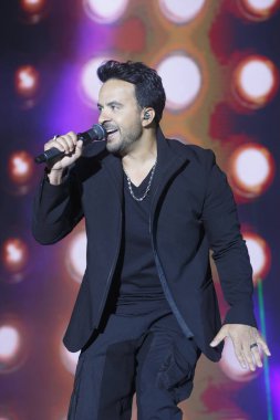 A Coruna,Spain.August 15, 2022. Luis Fonsi, Puerto Rican singer performs on stage during the Maria Pita festivities in A Coruna on Monday, August 15, 2022