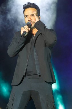 A Coruna,Spain.August 15, 2022. Luis Fonsi, Puerto Rican singer performs on stage during the Maria Pita festivities in A Coruna on Monday, August 15, 2022