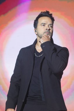 A Coruna,Spain.August 15, 2022. Luis Fonsi, Puerto Rican singer performs on stage during the Maria Pita festivities in A Coruna on Monday, August 15, 2022