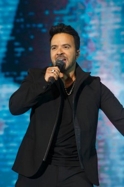 A Coruna,Spain.August 15, 2022. Luis Fonsi, Puerto Rican singer performs on stage during the Maria Pita festivities in A Coruna on Monday, August 15, 2022