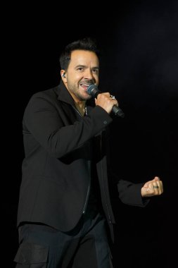 A Coruna,Spain.August 15, 2022. Luis Fonsi, Puerto Rican singer performs on stage during the Maria Pita festivities in A Coruna on Monday, August 15, 2022