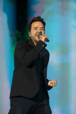 A Coruna,Spain.August 15, 2022. Luis Fonsi, Puerto Rican singer performs on stage during the Maria Pita festivities in A Coruna on Monday, August 15, 2022