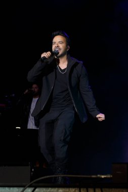 A Coruna,Spain.August 15, 2022. Luis Fonsi, Puerto Rican singer performs on stage during the Maria Pita festivities in A Coruna on Monday, August 15, 2022