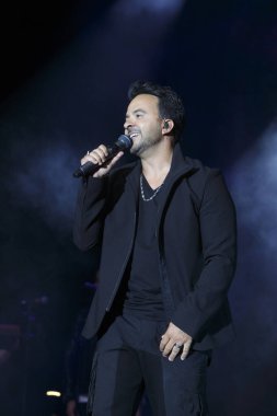 A Coruna,Spain.August 15, 2022. Luis Fonsi, Puerto Rican singer performs on stage during the Maria Pita festivities in A Coruna on Monday, August 15, 2022