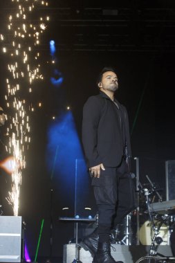 A Coruna,Spain.August 15, 2022. Luis Fonsi, Puerto Rican singer performs on stage during the Maria Pita festivities in A Coruna on Monday, August 15, 2022