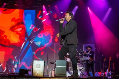 A Coruna,Spain.August 15, 2022. Luis Fonsi, Puerto Rican singer performs on stage during the Maria Pita festivities in A Coruna on Monday, August 15, 2022