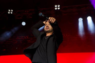A Coruna,Spain.August 15, 2022. Luis Fonsi, Puerto Rican singer performs on stage during the Maria Pita festivities in A Coruna on Monday, August 15, 2022