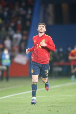 İspanya 'nın Aymeric Laporte savunucusu İspanya ile İzlanda arasında 29 Mart 2022 tarihinde La Coruna, İspanya' da oynanan Riazor Stadyumu 'nda oynanan dostluk karşılaşmasında