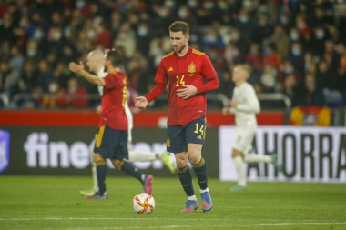 İspanya 'nın Aymeric Laporte savunucusu İspanya ile İzlanda arasında 29 Mart 2022 tarihinde La Coruna, İspanya' da oynanan Riazor Stadyumu 'nda oynanan dostluk karşılaşmasında