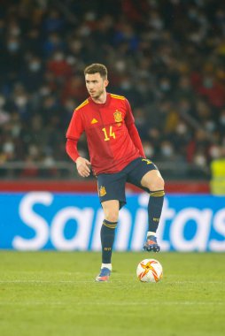 İspanya 'nın Aymeric Laporte savunucusu İspanya ile İzlanda arasında 29 Mart 2022 tarihinde La Coruna, İspanya' da oynanan Riazor Stadyumu 'nda oynanan dostluk karşılaşmasında