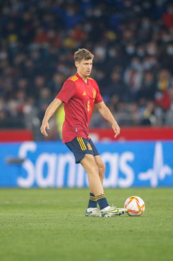 İspanya 'nın orta saha oyuncusu Marcos LLorente, İspanya ile İzlanda arasında 29 Mart 2022 tarihinde La Coruna, İspanya' da oynanan Riazor Stadyumu 'nda oynanan dostluk karşılaşmasında.