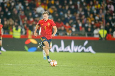 İspanya 'nın orta saha oyuncusu Marcos LLorente, İspanya ile İzlanda arasında 29 Mart 2022 tarihinde La Coruna, İspanya' da oynanan Riazor Stadyumu 'nda oynanan dostluk karşılaşmasında.