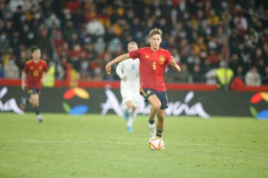 İspanya 'nın orta saha oyuncusu Marcos LLorente, İspanya ile İzlanda arasında 29 Mart 2022 tarihinde La Coruna, İspanya' da oynanan Riazor Stadyumu 'nda oynanan dostluk karşılaşmasında.