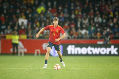 İspanya 'nın orta saha oyuncusu Marcos LLorente, İspanya ile İzlanda arasında 29 Mart 2022 tarihinde La Coruna, İspanya' da oynanan Riazor Stadyumu 'nda oynanan dostluk karşılaşmasında.