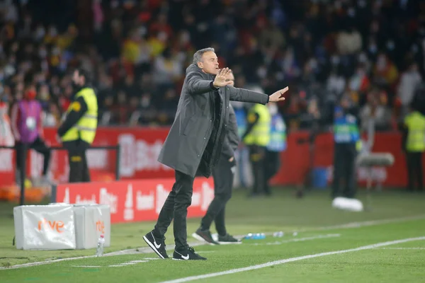 Luis Enrique Head Coach Spain Reacts International Friendly Match Spain — Stock Photo, Image